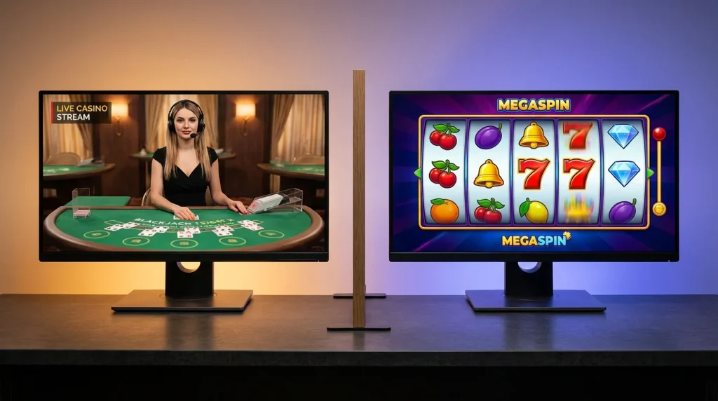 Comparing live casino games with online slots
